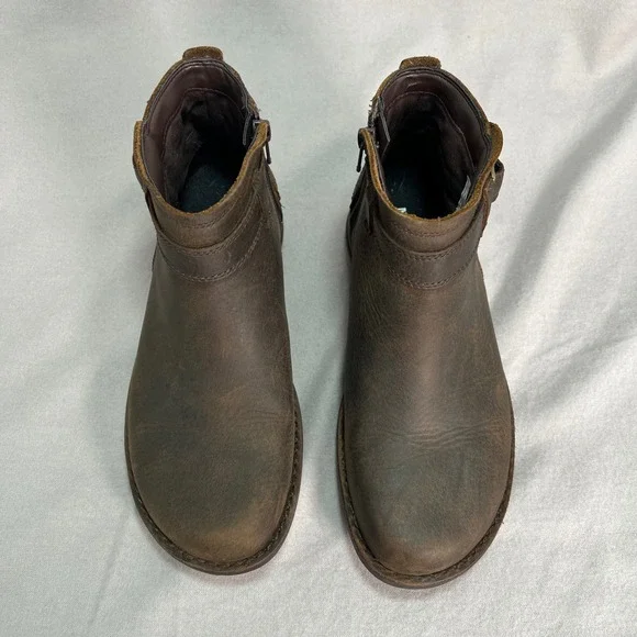 Merrell Andover Bluff Brown Waterproof Leather Ankle Boots Buckle Zip J17484 6